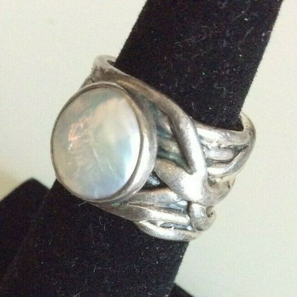 Silpada Mermaid 925 Sterling Silver Pearl Ring - Picture 2 of 4